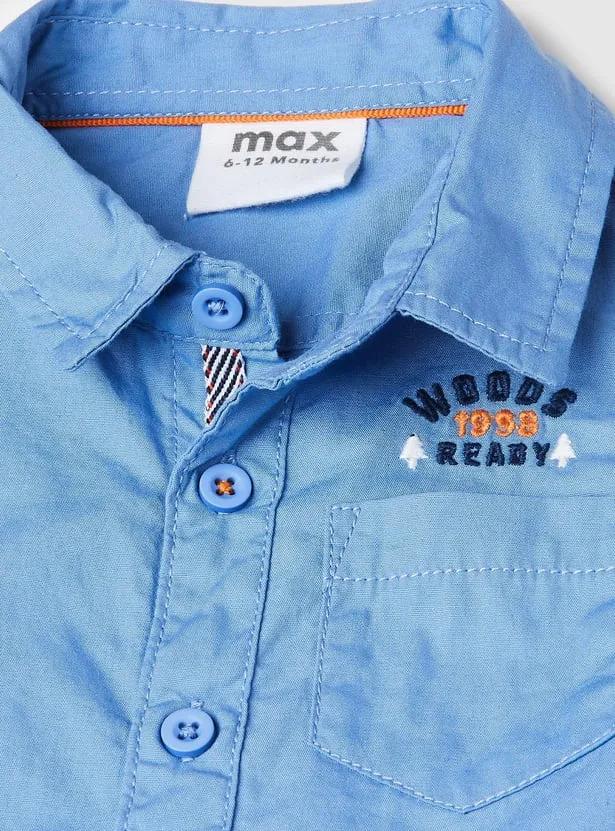 Boys Solid Cotton Shirt