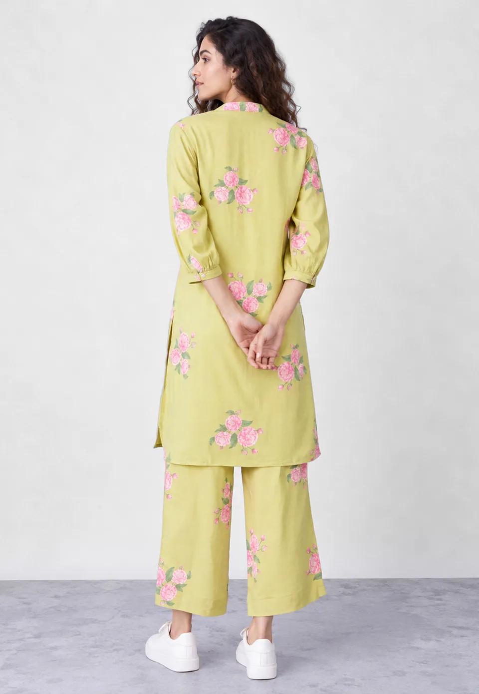 Floral Print Straight Kurta Set - product media