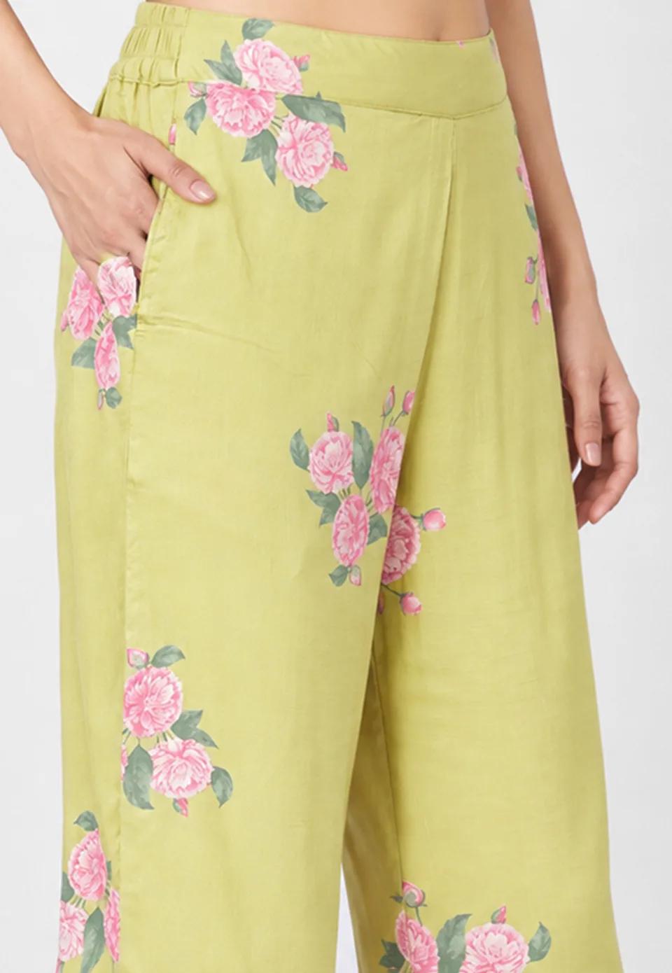 Floral Print Straight Kurta Set