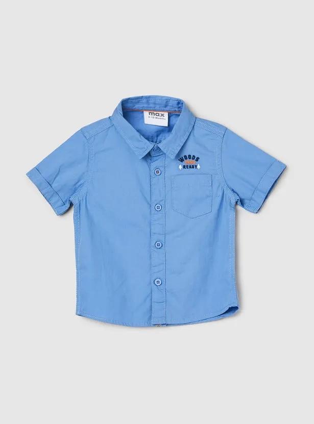 Boys Solid Cotton Shirt