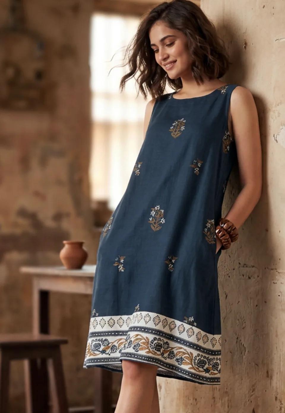 Ethnic Motif A-Line Dress