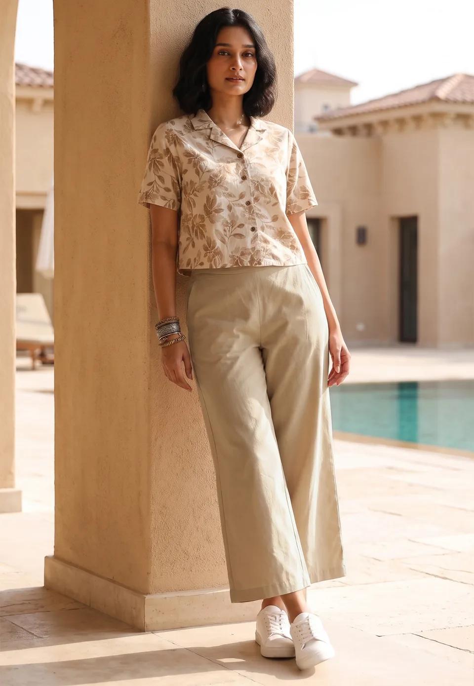 Solid Straight Pants