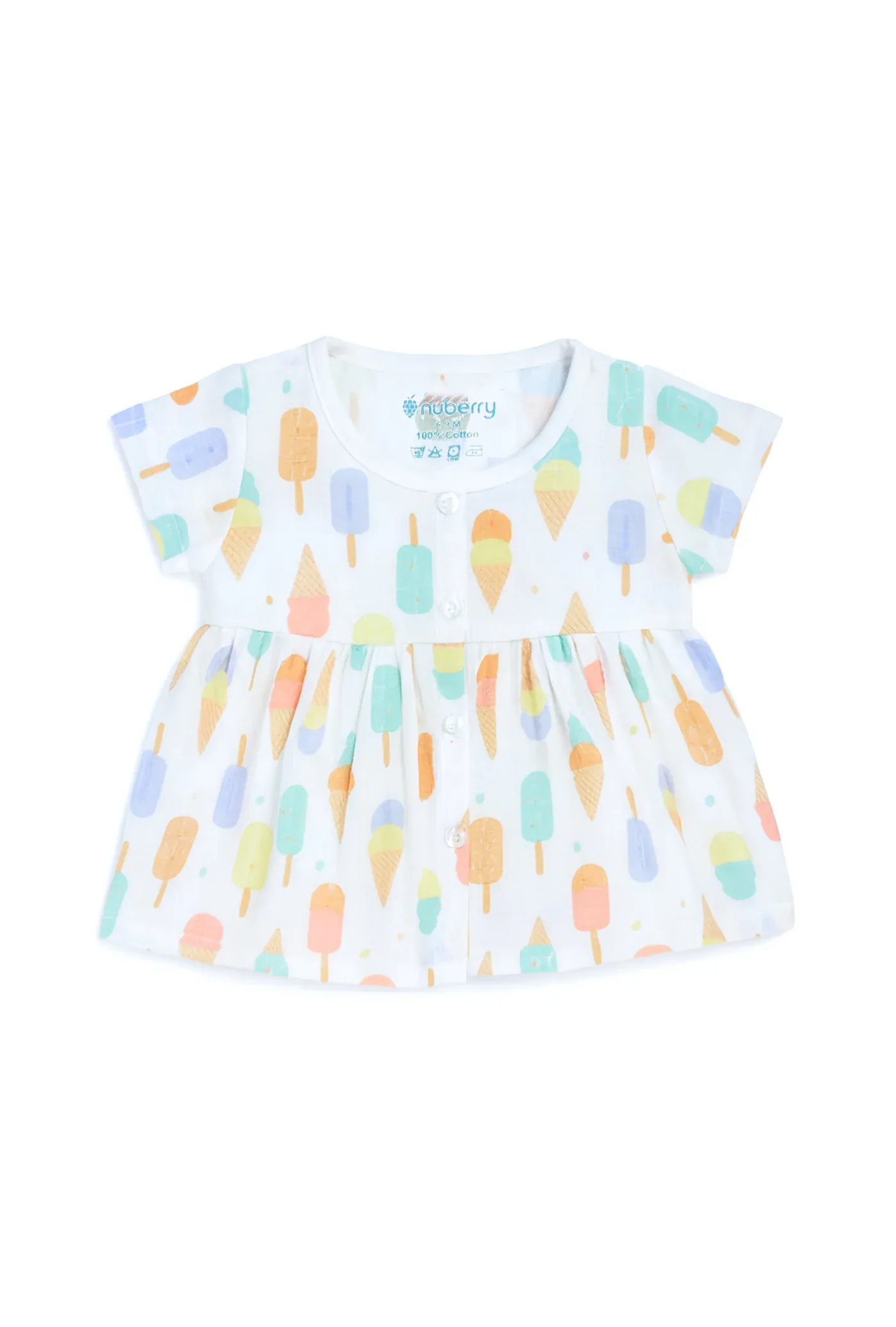 Nuberry Soft Muslin Half Sleeve Frock