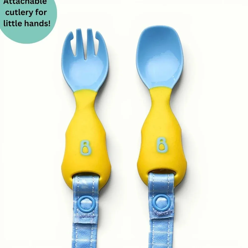 Bibado Handi Cutlery-Attachable Weaning Spoon & Fork Se…