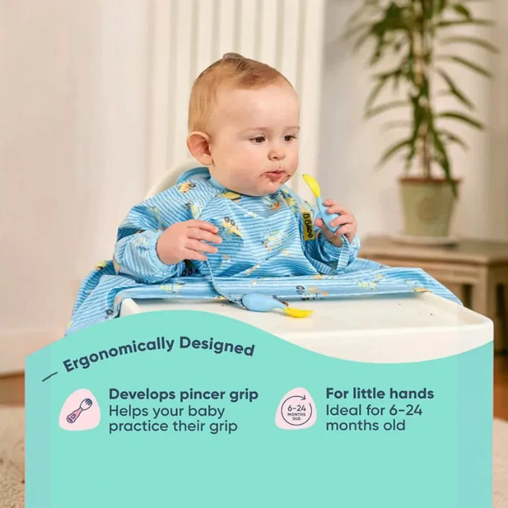 Bibado Handi Cutlery-Attachable Weaning Spoon & Fork Se…