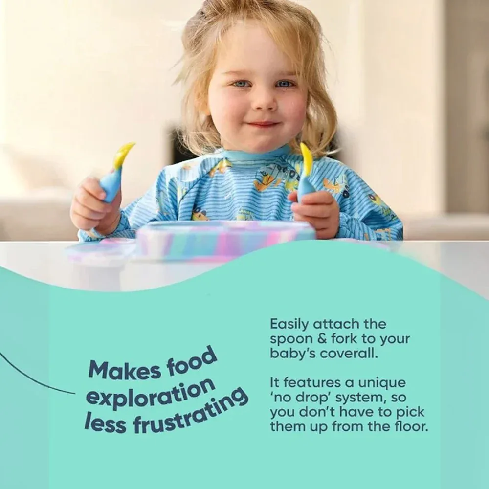 Bibado Handi Cutlery-Attachable Weaning Spoon & Fork Se…