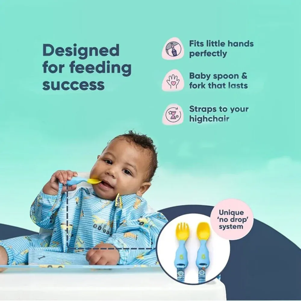 Bibado Handi Cutlery-Attachable Weaning Spoon & Fork Se…