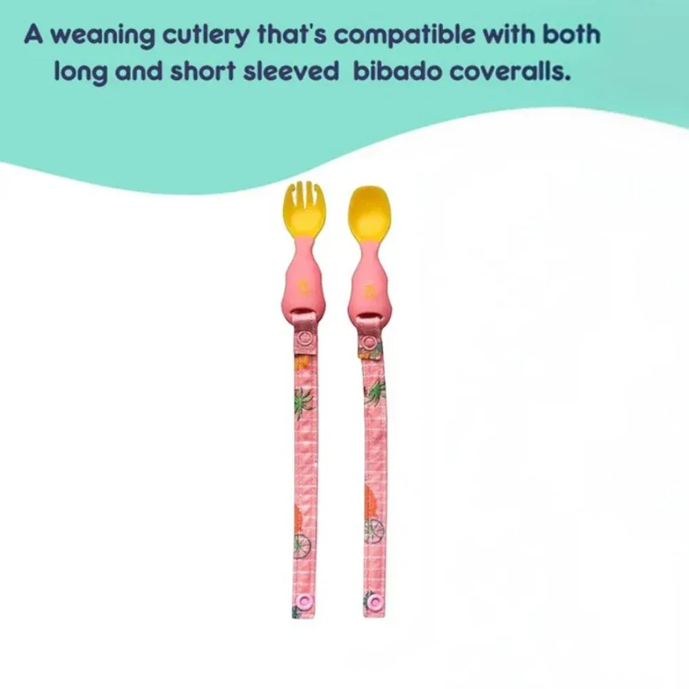 Bibado Handi Cutlery-Attachable Weaning Spoon & Fork Se…