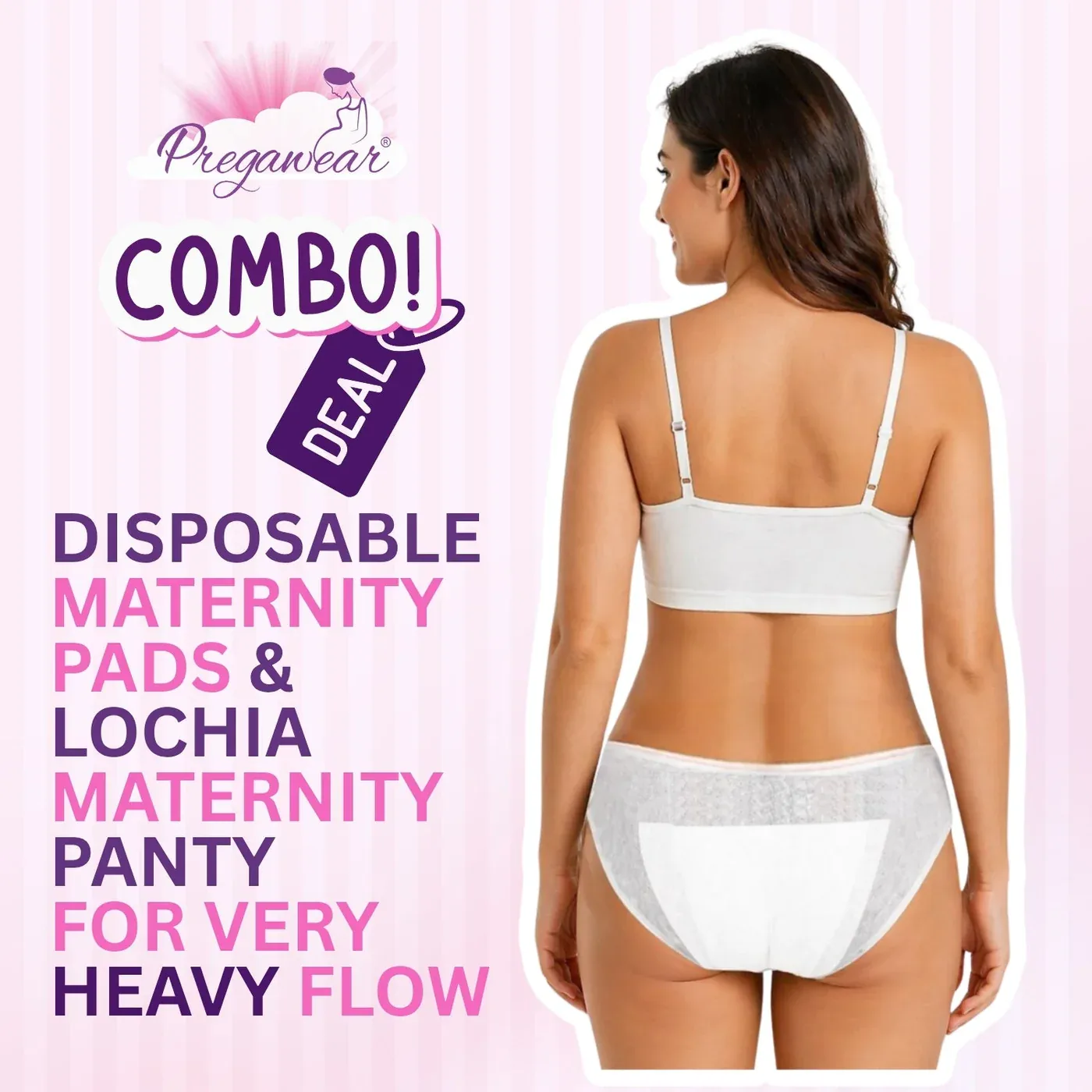 Pregawear Lochia Maternity Panty & Pad Combo Pack of 5…