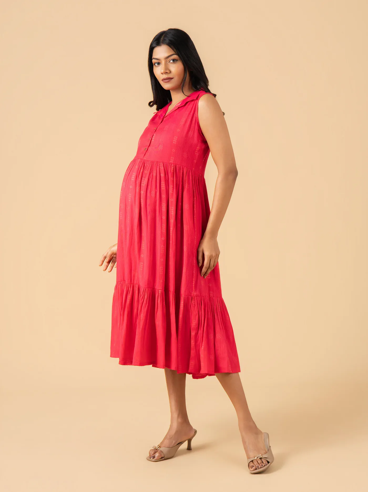 Hot Pink Maternity and Nursing Dress