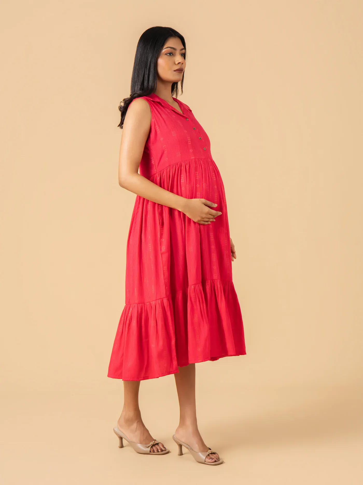 Hot Pink Maternity and Nursing Dress